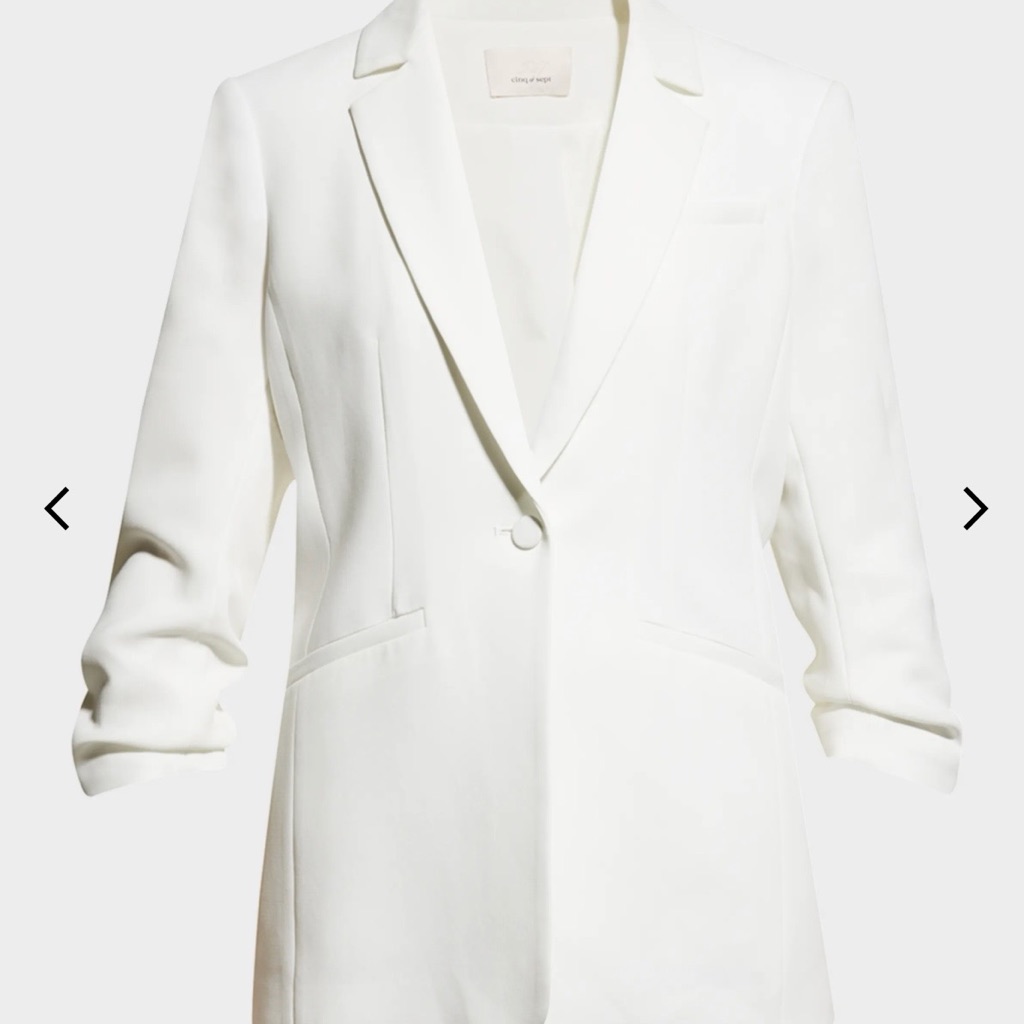 Cinq A Sept White Single-Button Tailored Blazer